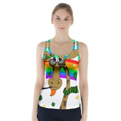 Irish Giraffe Racer Back Sports Top by Valentinaart