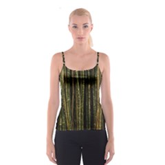 Green And Brown Bamboo Trees Spaghetti Strap Top by Nexatart