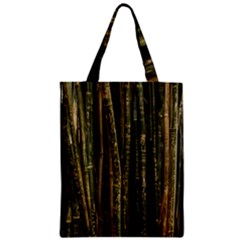 Green And Brown Bamboo Trees Zipper Classic Tote Bag