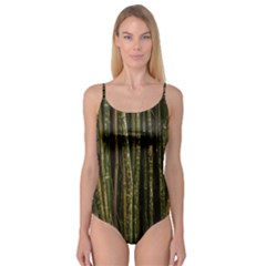 Green And Brown Bamboo Trees Camisole Leotard 