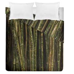 Green And Brown Bamboo Trees Duvet Cover Double Side (queen Size)