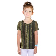 Green And Brown Bamboo Trees Kids  One Piece Tee