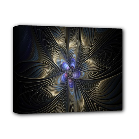 Fractal Blue Abstract Fractal Art Deluxe Canvas 14  X 11 