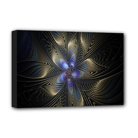 Fractal Blue Abstract Fractal Art Deluxe Canvas 18  X 12   by Nexatart