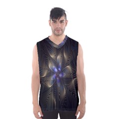 Fractal Blue Abstract Fractal Art Men s Basketball Tank Top