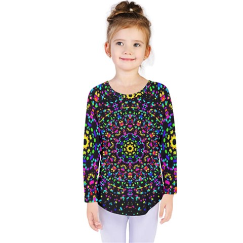 Fractal Texture Kids  Long Sleeve Tee by Nexatart