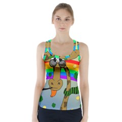 Irish Giraffe Racer Back Sports Top by Valentinaart