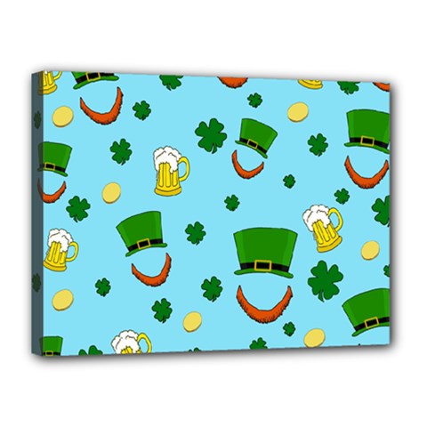 St. Patrick s day pattern Canvas 16  x 12 