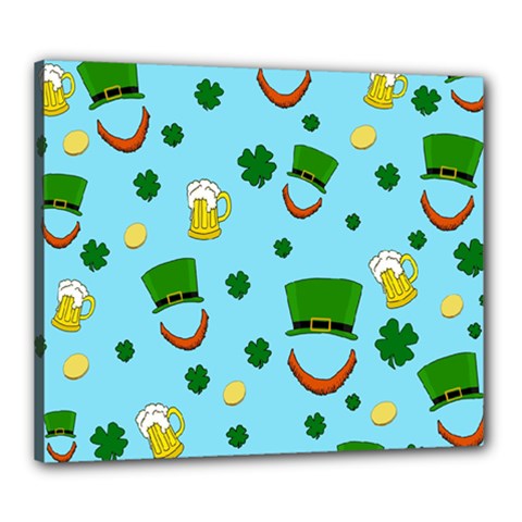 St. Patrick s day pattern Canvas 24  x 20 