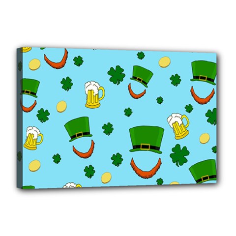 St. Patrick s day pattern Canvas 18  x 12 