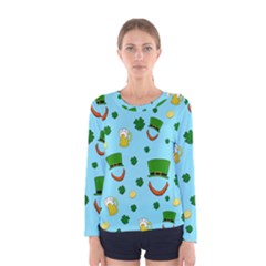 St. Patrick s day pattern Women s Long Sleeve Tee