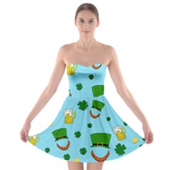 St  Patrick s Day Pattern Strapless Bra Top Dress by Valentinaart