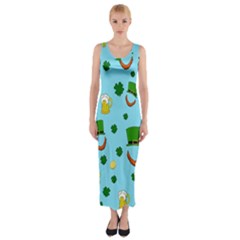 St. Patrick s day pattern Fitted Maxi Dress