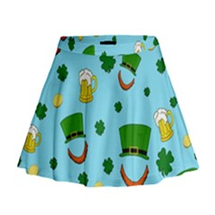 St. Patrick s day pattern Mini Flare Skirt