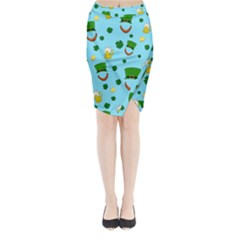 St. Patrick s day pattern Midi Wrap Pencil Skirt