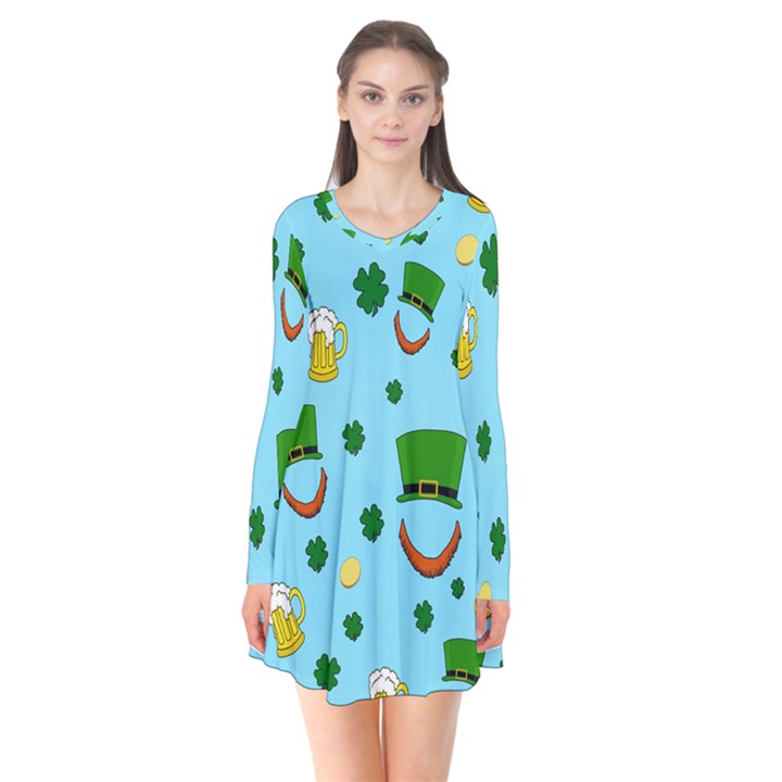 St. Patrick s day pattern Flare Dress