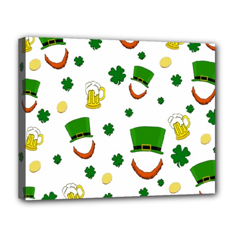 St  Patrick s Day Pattern Canvas 14  X 11  by Valentinaart