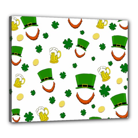 St  Patrick s Day Pattern Canvas 24  X 20  by Valentinaart