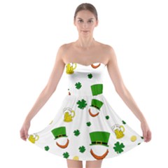 St  Patrick s Day Pattern Strapless Bra Top Dress by Valentinaart