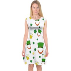 St  Patrick s Day Pattern Capsleeve Midi Dress