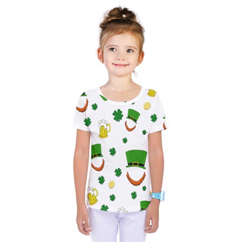 St  Patrick s Day Pattern Kids  One Piece Tee by Valentinaart