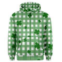 Clover Pattern Men s Zipper Hoodie by Valentinaart