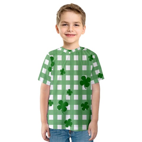 Clover Pattern Kids  Sport Mesh Tee by Valentinaart