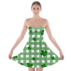 Clover Pattern Strapless Bra Top Dress by Valentinaart