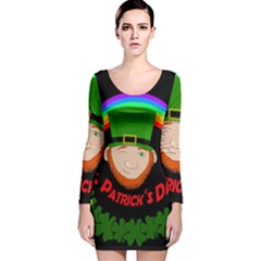 St  Patrick s Day Long Sleeve Velvet Bodycon Dress by Valentinaart