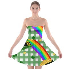 St  Patrick s Day Rainbow Strapless Bra Top Dress by Valentinaart