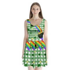 St  Patrick s Day Rainbow Split Back Mini Dress  by Valentinaart