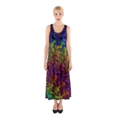 Fractal Art Design Colorful Sleeveless Maxi Dress by Nexatart