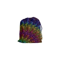 Fractal Art Design Colorful Drawstring Pouches (xs) 