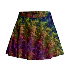 Fractal Art Design Colorful Mini Flare Skirt