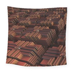 Fractal 3d Render Futuristic Square Tapestry (large)