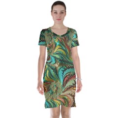 Fractal Artwork Pattern Digital Short Sleeve Nightdress by Nexatart