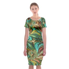 Fractal Artwork Pattern Digital Classic Short Sleeve Midi Dress by Nexatart