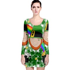 Lucky Irish Long Sleeve Bodycon Dress by Valentinaart