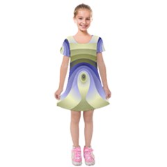 Fractal Eye Fantasy Digital Kids  Short Sleeve Velvet Dress