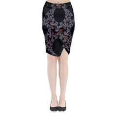 Fractal Complexity Geometric Midi Wrap Pencil Skirt