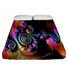 Fractal Colorful Background Fitted Sheet (queen Size)