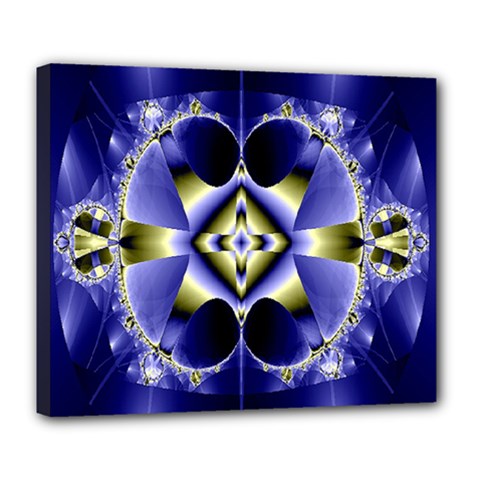 Fractal Fantasy Blue Beauty Deluxe Canvas 24  X 20  