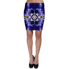 Fractal Fantasy Blue Beauty Bodycon Skirt