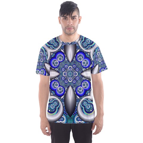 Fractal Cathedral Pattern Mosaic Men s Sport Mesh Tee by Nexatart