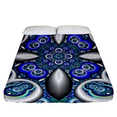 Fractal Cathedral Pattern Mosaic Fitted Sheet (queen Size)