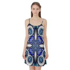 Fractal Cathedral Pattern Mosaic Satin Night Slip by Nexatart