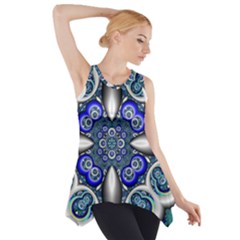 Fractal Cathedral Pattern Mosaic Side Drop Tank Tunic