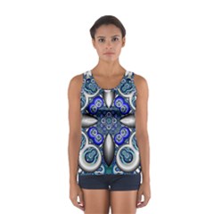 Fractal Cathedral Pattern Mosaic Women s Sport Tank Top 