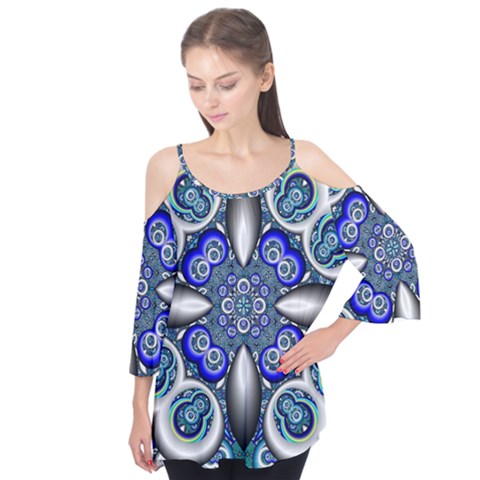 Fractal Cathedral Pattern Mosaic Flutter Tees by Nexatart