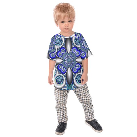 Fractal Cathedral Pattern Mosaic Kids  Raglan Tee by Nexatart